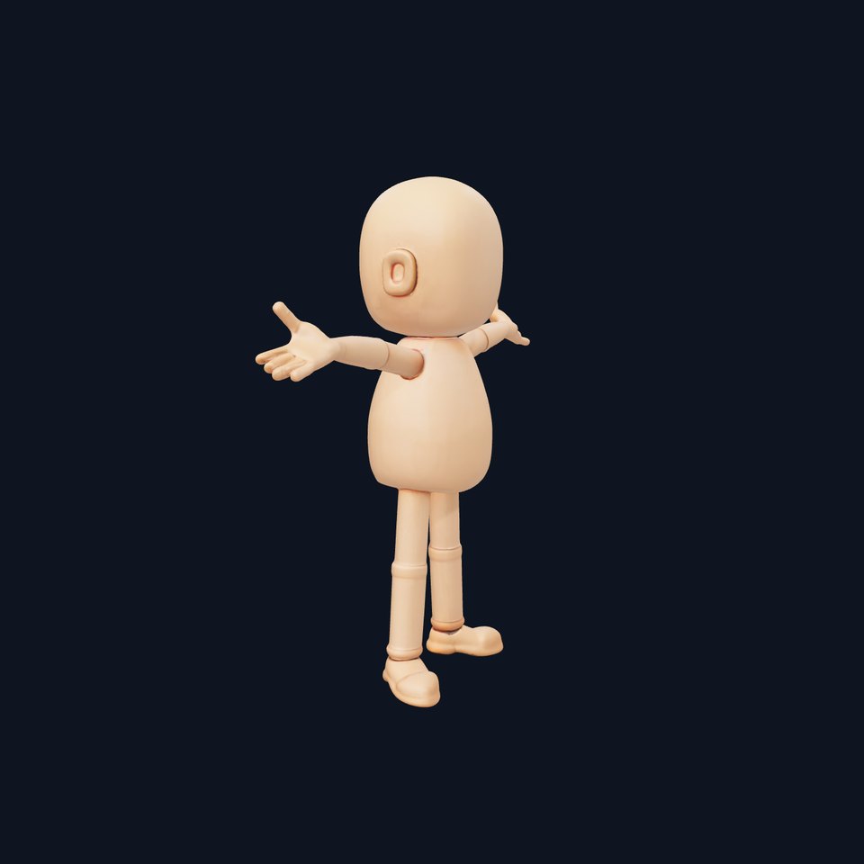 Simple Stylized Character Model Rigged and Animated